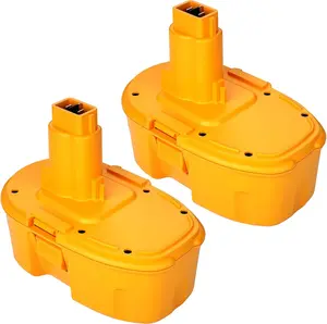 2-Pack [Upgraded to 4500mAh] High Capacity DC9096 DC9098 Replacement Battery Compatible with Dewalt 18V Battery DC9099 DW9095 DW9096 Series 18 Volt Battery Cordless Drill Driver (Yellow)