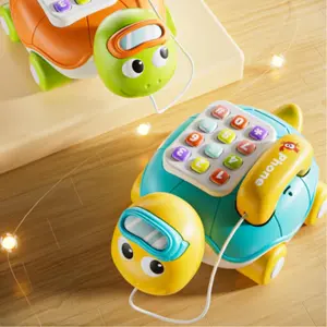 Baby Educational Safe Simulation Telephone Toy, Pull String Moveable Phone, Interactive Call Simulation for Speech Learning and Development, Perfect Gift for 6M+ Babies