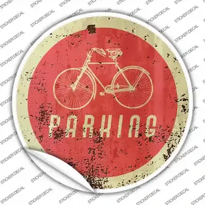 Bicycle Parking Novelty Circle Sticker Decal