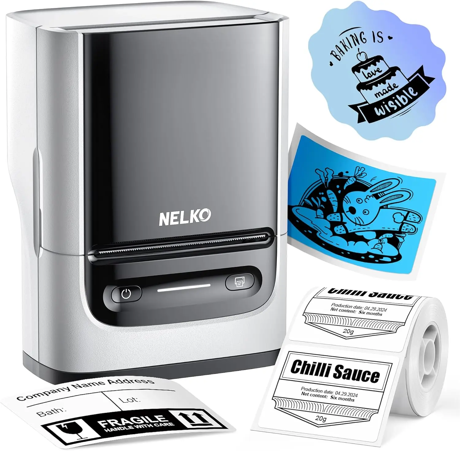 PM220 Bluetooth Label Printer,  Label Maker Machine with Tape, 2 Inch Portable Thermal Printer for Small Business, Address, Logo, Clothing, Sticker Maker for Phones & PC