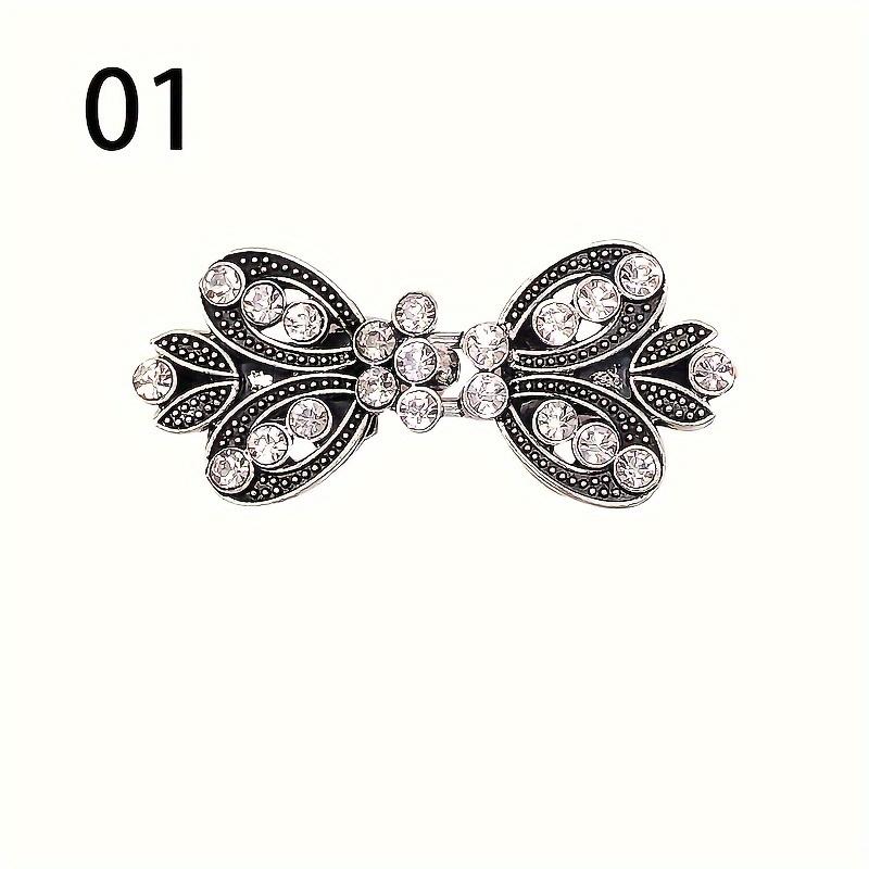 Vintage Rhinestone Sweater Clips 3-Pack, Versatile Vortex Cape Shawl Dress Clips, Fashion Jacket Fasteners & Scarf Holders for Ladies