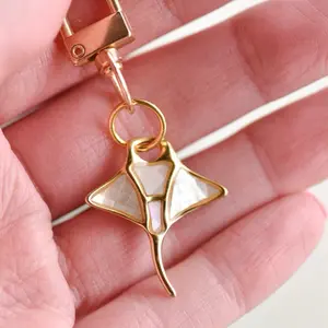 Manta Ray Gold Mini Keychain