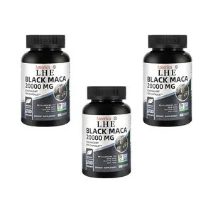 LHE Black Maca 20000mg Per Caps Edible Supplement 180 Veggie Capsules ( Non-GMO, Vegan, Gluten Free, Soy Free ) Fitness Dietary Healthcare Optimum