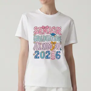 Carpesun Senior 2026 Girls Tshirt, Coquette Bow High School Senior Tee, Graduation Gift, High School Senior T-Shirt Graduation Shirt,  Senior 2026 Shirt with Bow,Cute Polka Dot Graduate Gift For Her Senior Tee, Class of 2026