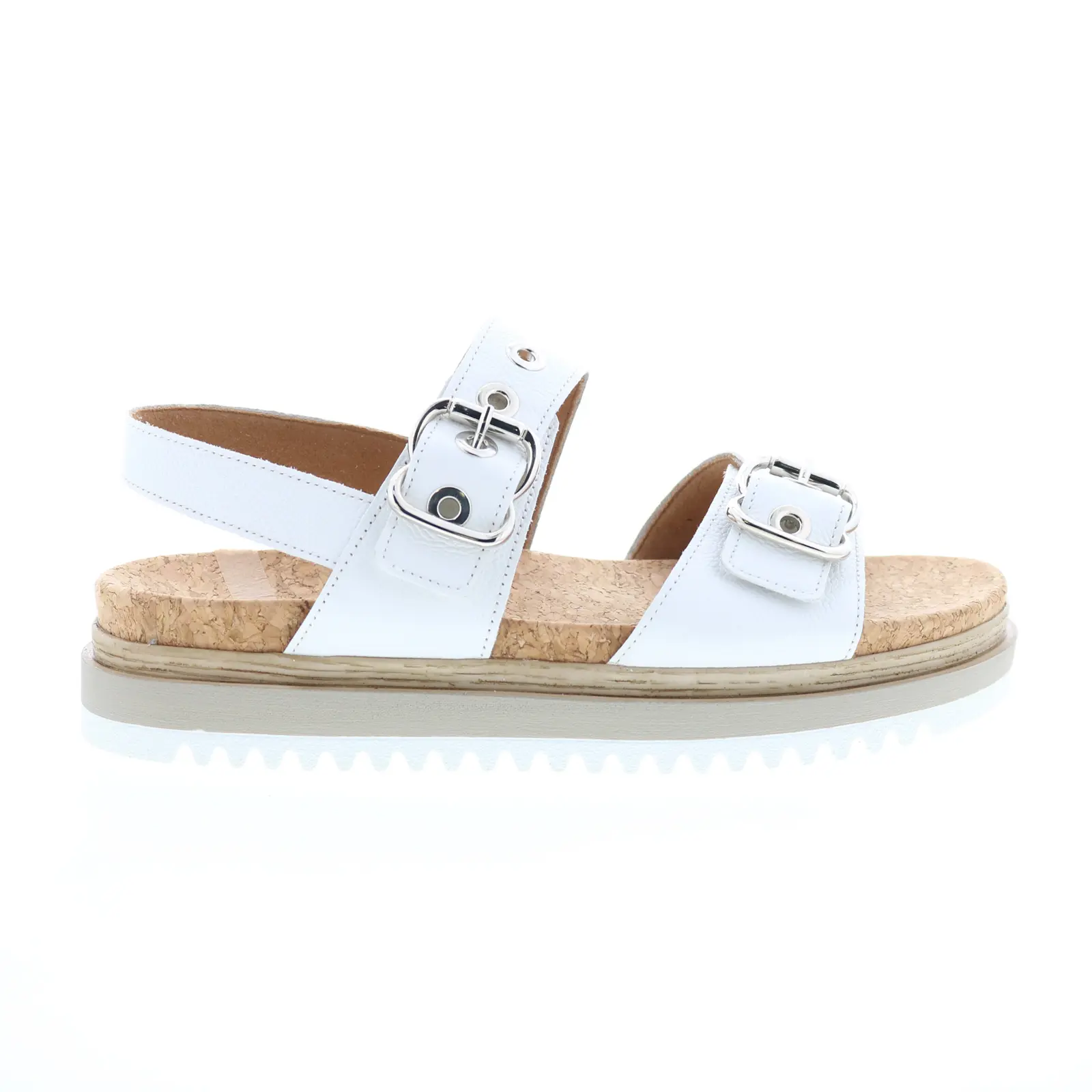 Gabor 22-853-50 Womens White Leather Hook & Loop Strap Sandals Shoes