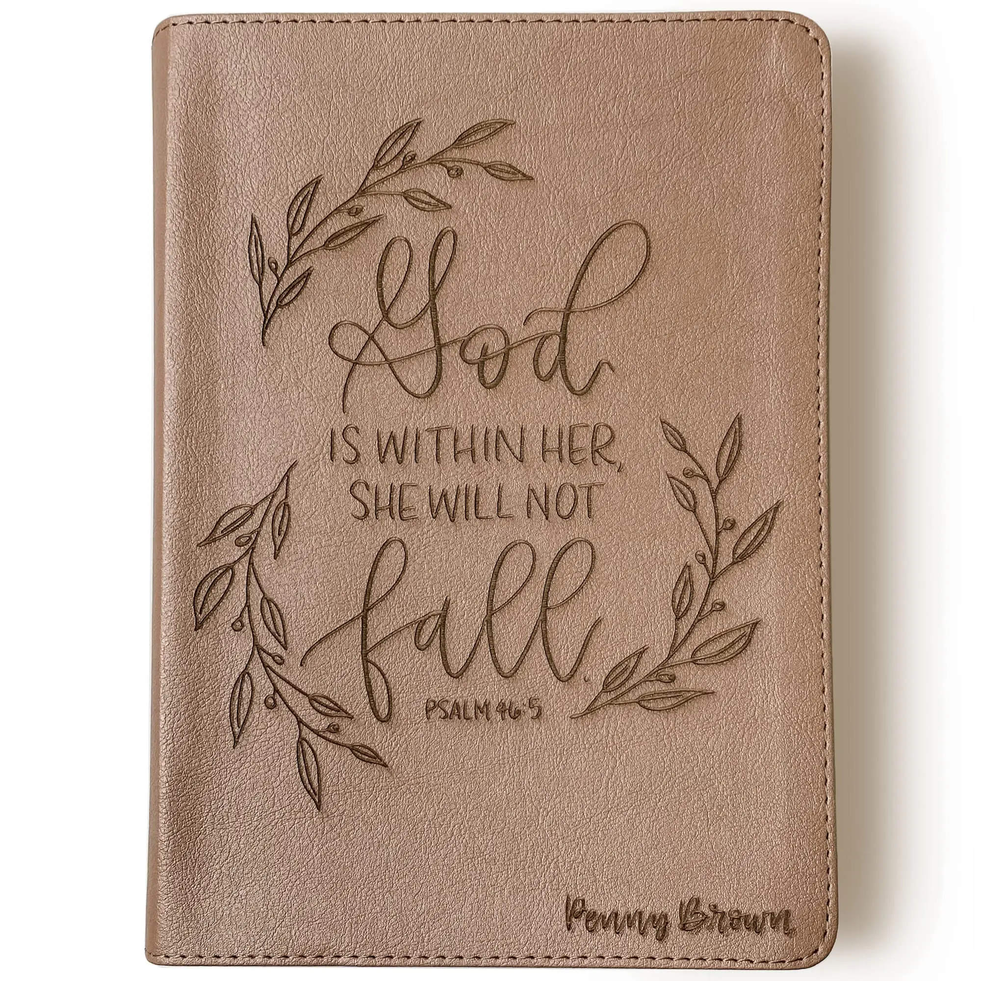 Personalized CSB She Reads Truth Bible - Rose Gold - God is Within Her She Will Not Fall - Hand Lettered and Engraved