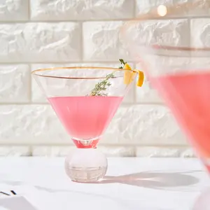 Proposta Martini Cocktail Glassware - Elegant Pink Drinkware with Decorative Accents for Stylish Entertaining