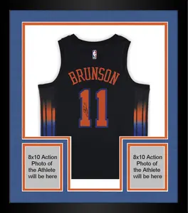 Framed Jalen Brunson New York Knicks Autographed Nike Statement Black 2025-26 Swingman Jersey - Fanatics Authentic Certified