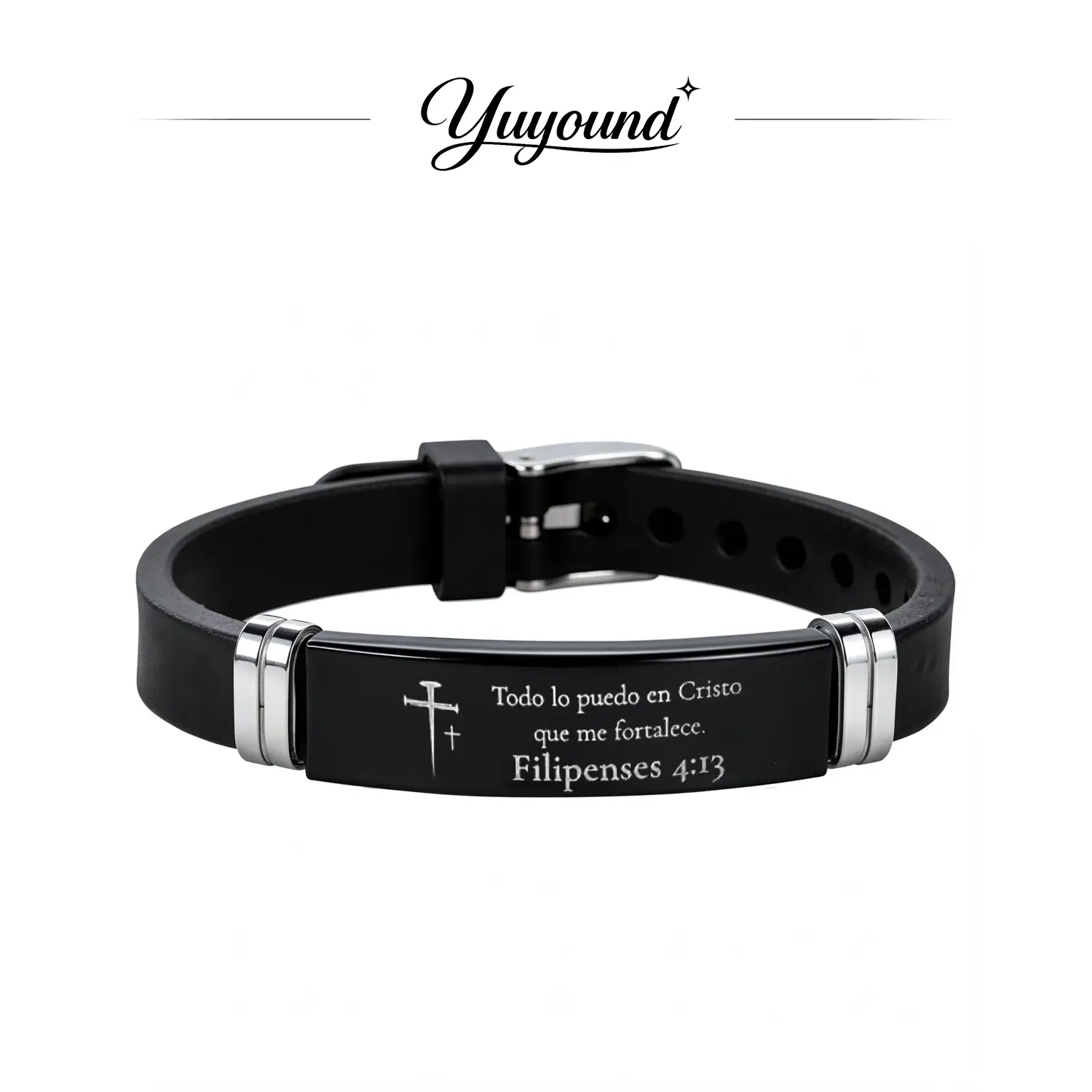 Faith Cross Silicone Wristband Inspirational Quote Bracelet, Religious Bible Verse Jewelry Set, Classic Daily Accessory Ideal Present For Men Women Family Friends, Friendship Bracelets