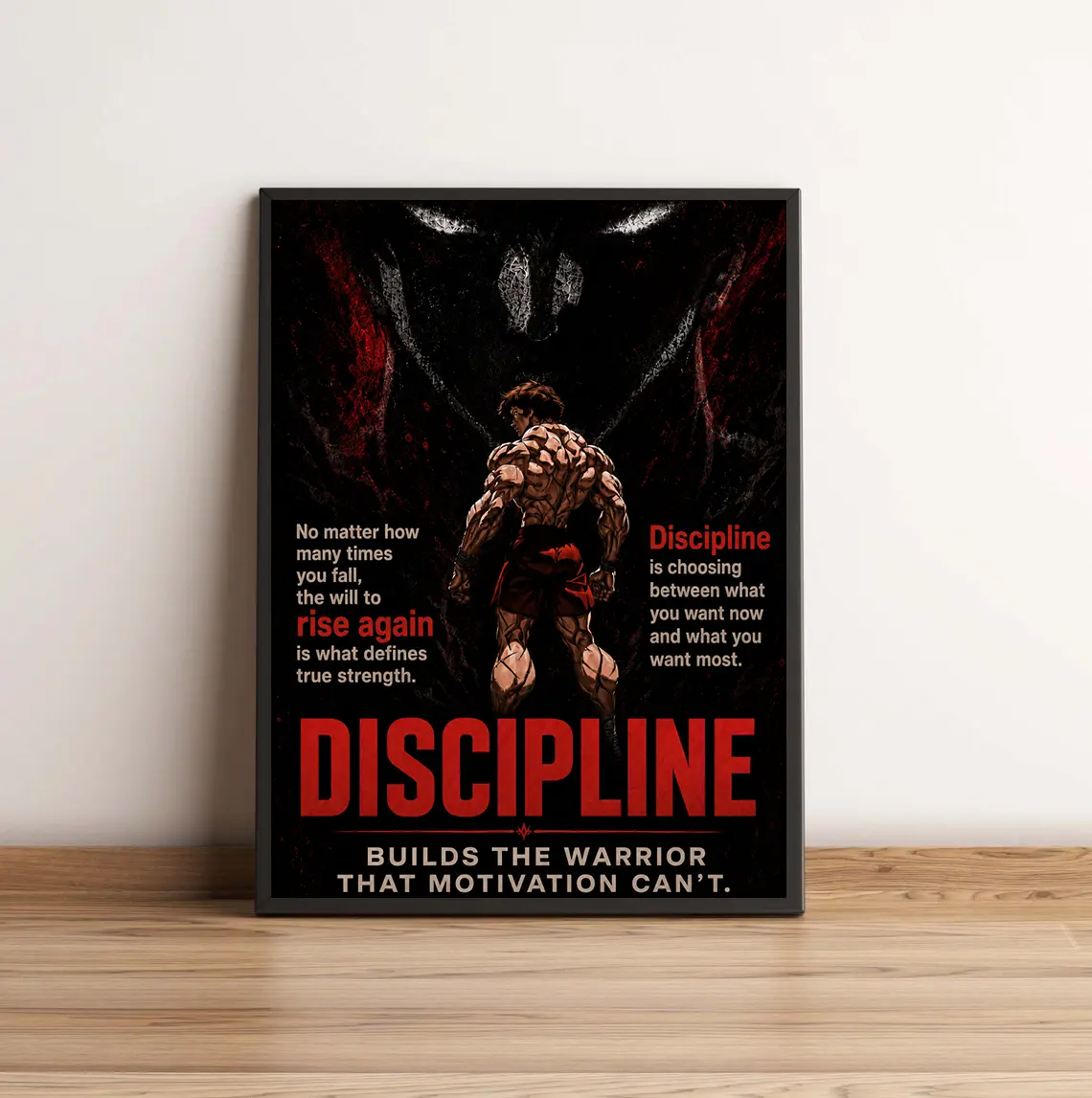 Discipline Gym Motivation Quote Poster – Martial Arts & Fitness Wall Art