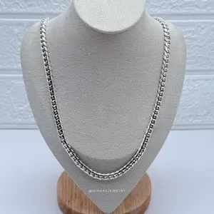 950 Silver Lomo Corvina Chain 7mm 24'' Solid Premium Quality Silver Chain