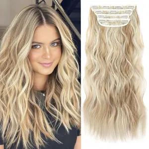 Hot-Selling Hairpiece Hair Extensions Realistic Long Curly Big Wave Increase Hair Volume Fluffy Natural Seamless Hair Extensions 20inch 4 Pieces Pack
