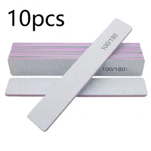 10PCS Nail Files 100/180 Grit – Double-Sided Nail Buffer for Shaping & Smoothing, Salon & Home Use