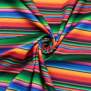 Mexican Serape-inspired Pattern 4 Way Stretch Double Brush Poly Knit Fabric, Patchwork For Quilting, DIY Craft Projects, Gift Giving, Bag Crafting, DIY Handmade Sewing Precut Stretchy Fabric