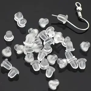 400pcs DIY Earrings Accessories  Ear Plugs Rubber Earplugs Plastic Ear Caps Ornaments Small Accessories