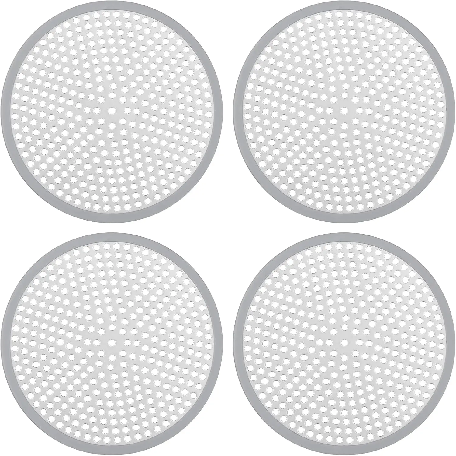 Shower Drain Hair Catcher - 2PCS 4.72” Shower Stall Sink Drain Cover Strainer, Stainless Steel Bathtub Hair Filter Trap Stopper, Bathroom Floor Screen Protector with Silicone Rim
