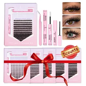 Wholesale Eyelash Extensions Set DIY Eyelash Extension Kit, Mixed Lengths & Styles, D Curl, Natural Look, Home Use, Includes Glue, Remover, Tweezers, Perfect Gift, D Curl Lashes
