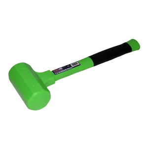 Grip 3 lb Deadblow Hammer - Green/Black - Steel Shot Filled Head - Cushioned Face for Extra Force - High Impact Rubber Handle - Garage, Home, Workshop
