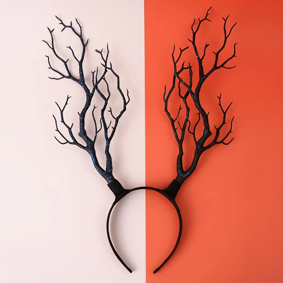Plastic Horn Antlers Headband - Simulated Tree Branch Hair Accessory for Christmas Cosplay, Forest Reindeer Outfits