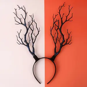 Antlers Headband, Simulated Tree Branch Hair Band Forest Reindeer Horn Headwear for Christmas Cosplay Party