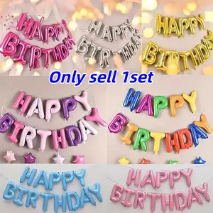 Happy Birthday Balloon Set, Aluminum Foil Ball Decorations, Perfect for Party Supplies & Background Decoration, No Choking Hazard, Aluminum Foil Balloons