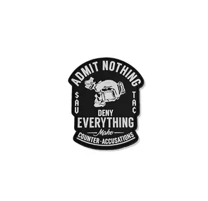 Spooks Mantra Patch - Admit Nothing, Deny Everything, Make Counter-Accusations, Black Design with White Text