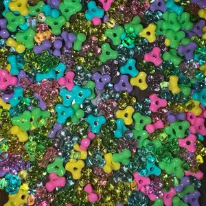Neon Pop Triangle Spacer Bead Mix - Vibrant Colors & Assorted Shapes for Jewelry Making and Crafting