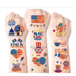 4th of July Decorations, Temporary Tattoos for Kids Adults, Patriotic Decorations, Fourth of July Accessories, Red White And Blue Party Supplies for Independence Day