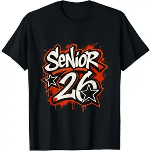 100%cotton Senior 2026 Graffiti Drip Style Graduation Graphic T-Shirt