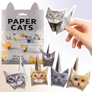 DIY Paper Cats - 50 Sheets DIY Origami Paper to Fold Cute Cat Figures, Fun Creative Art Project, Fun Craft Activity for Adults & teens, Desk Decor, Desktop Decorations and Gift for Pet Lovers