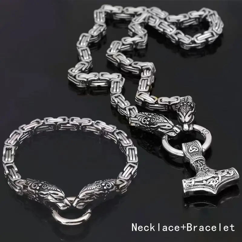 Silver   necklace+bracelet