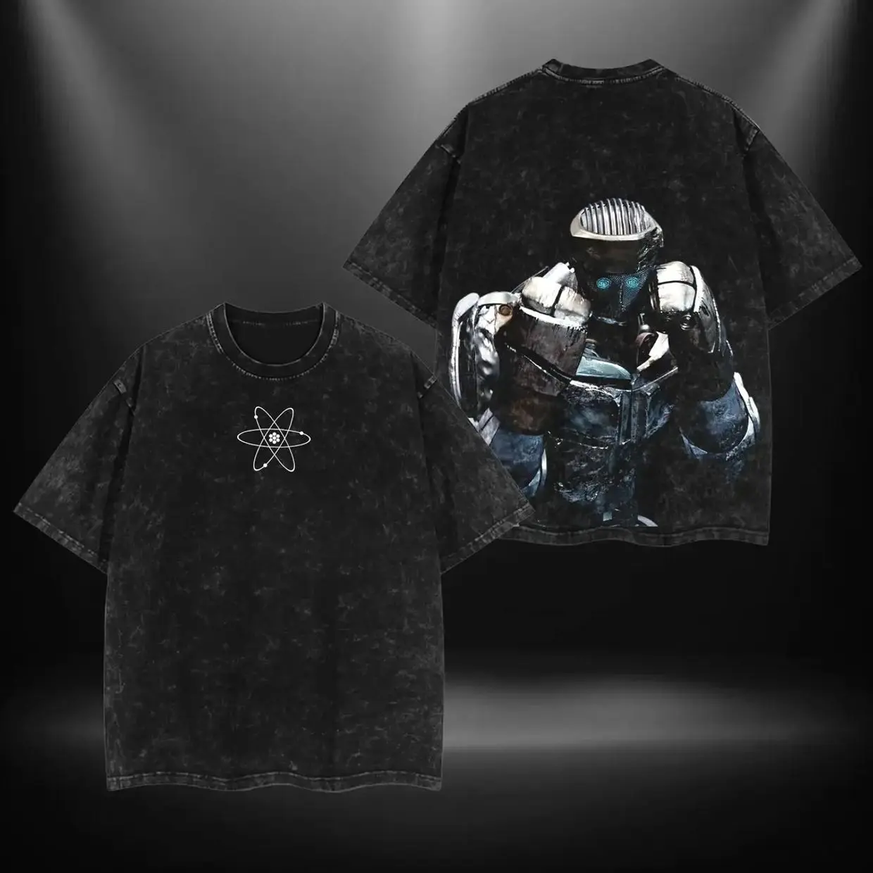 Atom - Real Steel Menswear Gift for movie fans Top Apparel Classic Oversized Seamless Simple Straight Man designer shirts Men's Regular Fit Floral Print Tee ZJF