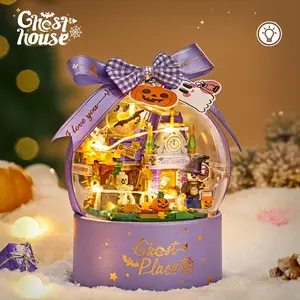 Halloween Crystal Ball Building Set, Create Spooky Haunted House Decorations & Fun Characters, Perfect DIY Game for Halloween Christmas, Creative Building Block