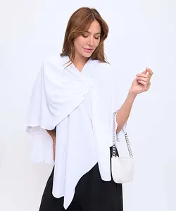 Woven Draped Asymmetrical Shawl