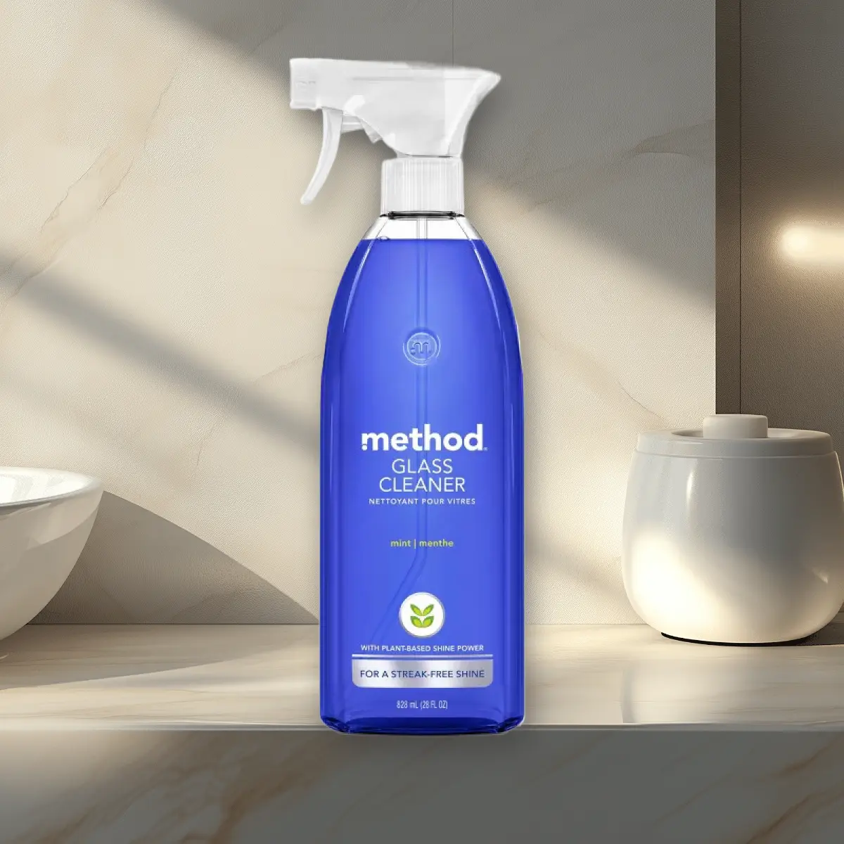 Method Mint Glass Cleaner 28fl oz - Mint Scent Glass Cleaner, 28fl oz, for Windows Mirrors, Streak-Free, Plant-Based