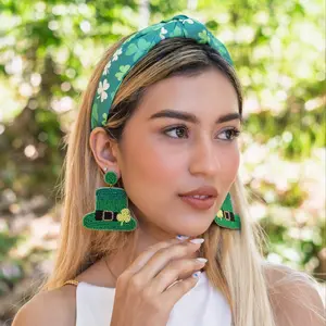 Green Four Leaf Clover Knot Headband