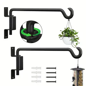 Heavy duty outdoor hook - with 180 ° rotating plant hook, suitable for garden, terrace, balcony, drilling installation, terrace decoration, leisure home decoration, garden decoration essential, wall mounted, sturdy material