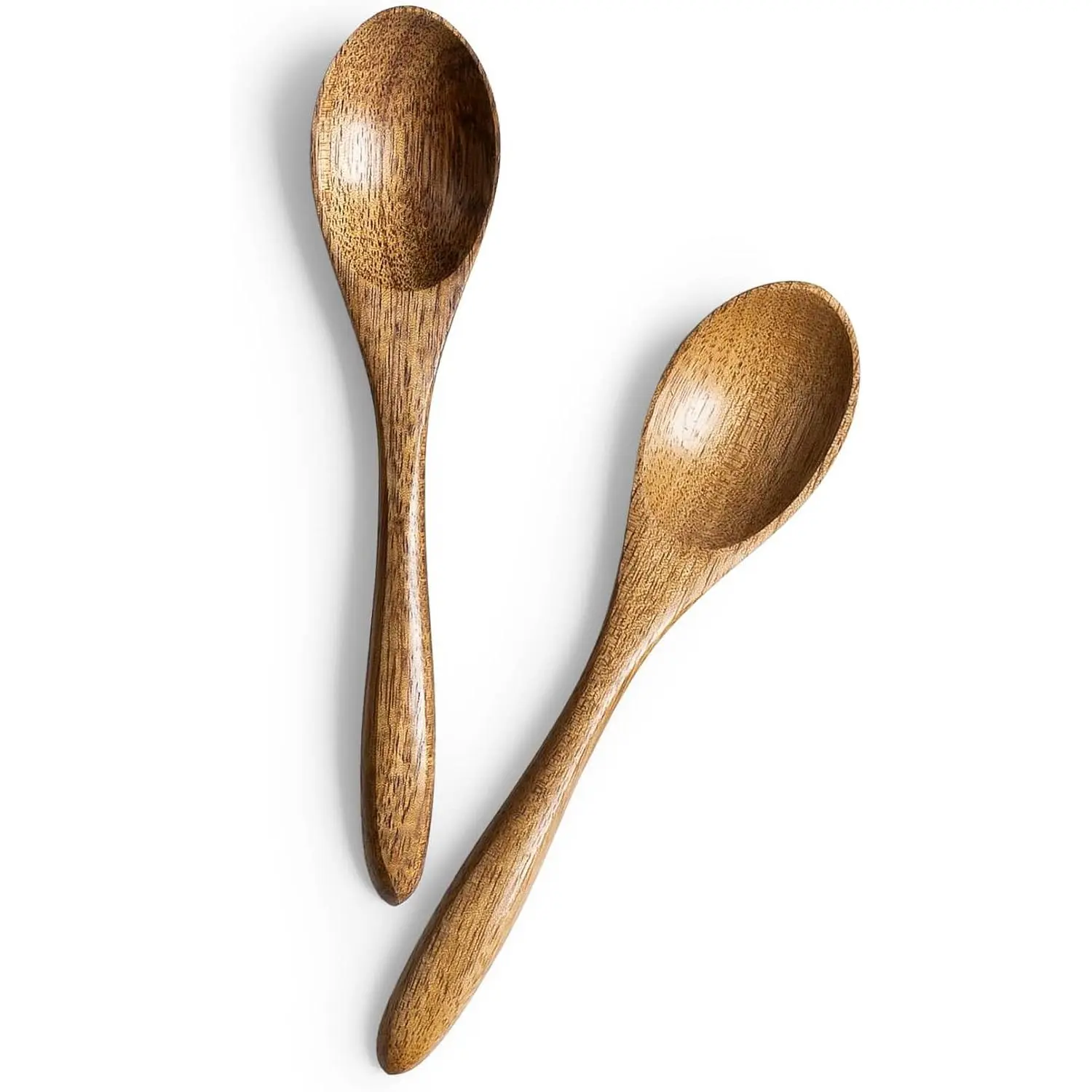 2 PCS Small Wooden Spoons, 5.8 Inch Honey Spoons for Tea, Acacia Wooden Honey Teaspoon for Coffee, Little Tiny Wood Spoons, Bamboo Table Spoon for stirring, Wooden Spoons for Utensils Set