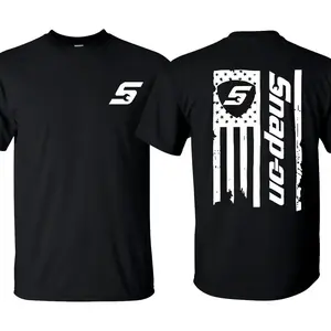 [100% Cotton][ Graphic Tee]"Snap-On American Flag T-Shirt – 100% Cotton USA Flag Graphic Tee for Garage Enthusiasts & Automotive Fans, Casual Regular Fit Streetwear for Men, Perfect Gift for Car Lovers & Mechanics" Pattern Retro Rifle