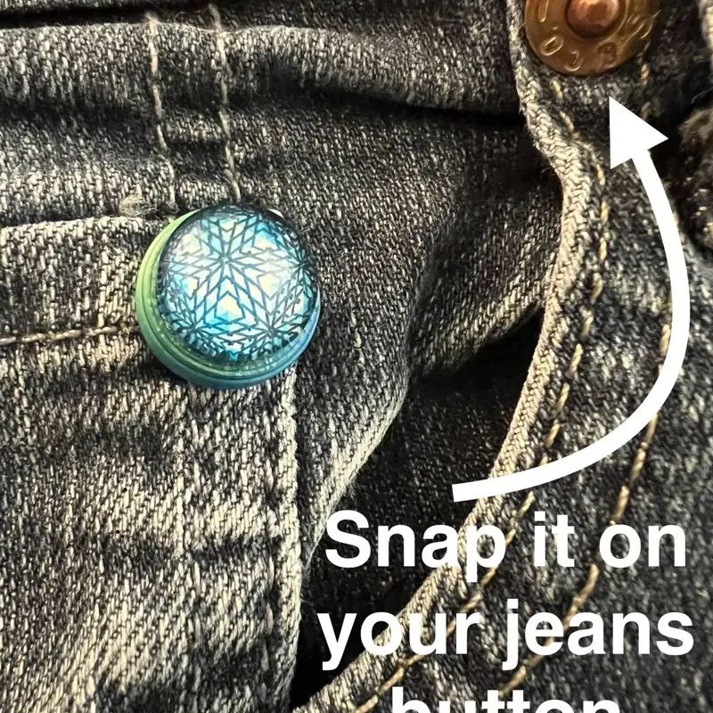 SnapCharmz Sparkle Druzy Buttons Glitter Collection 5 Dazzling Charms with Crystal Texture for Jeans