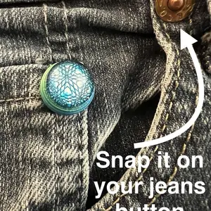 SnapCharmz Sparkle Druzy Buttons Glitter Collection 5 Dazzling Charms with Crystal Texture for Jeans