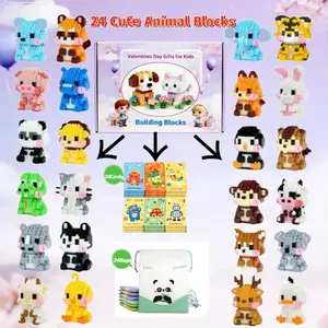 Animal Micro-particle Building Blocks152-348PCS Adorable Styles Easy-to-assemble Desktop Pet Ornaments FestivalGifts Building Block Sets Anime Huntress Squad Keychain Mixed Color Silicone Beads for DIY   brick,fun gifts,  brick sets, bricks and minifigs