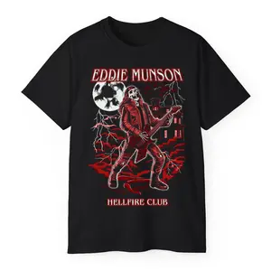 Eddie Munson Stranger Things Hellfire Club Skeleton Rocker Graphic T-Shirt