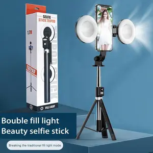 New 6-in-1 selfie stick with 2 fill lights, 67 "Phone Tripod, Bluetooth remote control for photo and video shooting, like, stable smooth lens, perfect live sharing and Vlog, (compatible with all iPhone and Android)