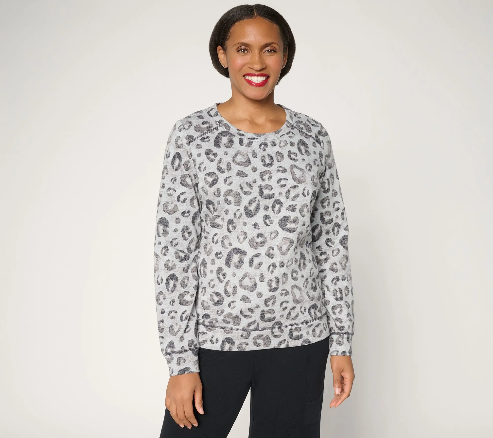 AnyBody Cotton French Terry Crewneck Sweatshirt