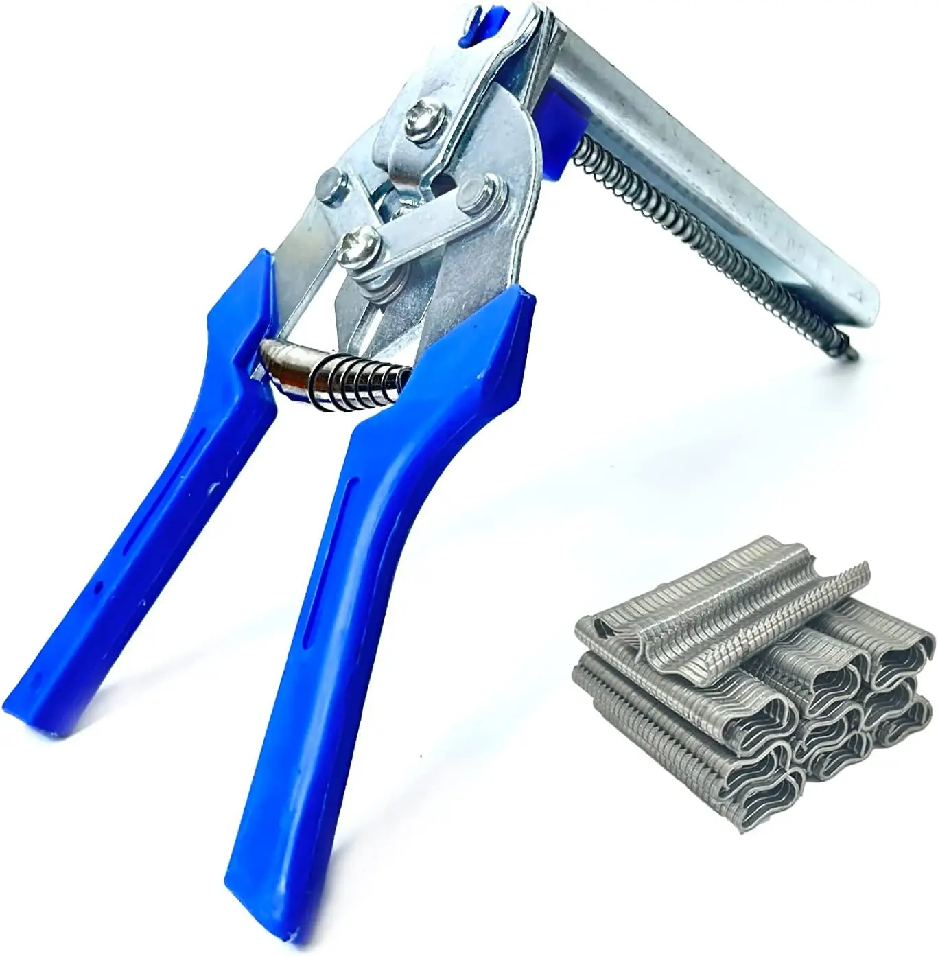 Christmas gift, good tool, Type M Nail Ring Pliers, Multifunction Hog Rings Pliers Kit with 600Pcs Galvanized Steel Rings Stainless M nail ring pliers