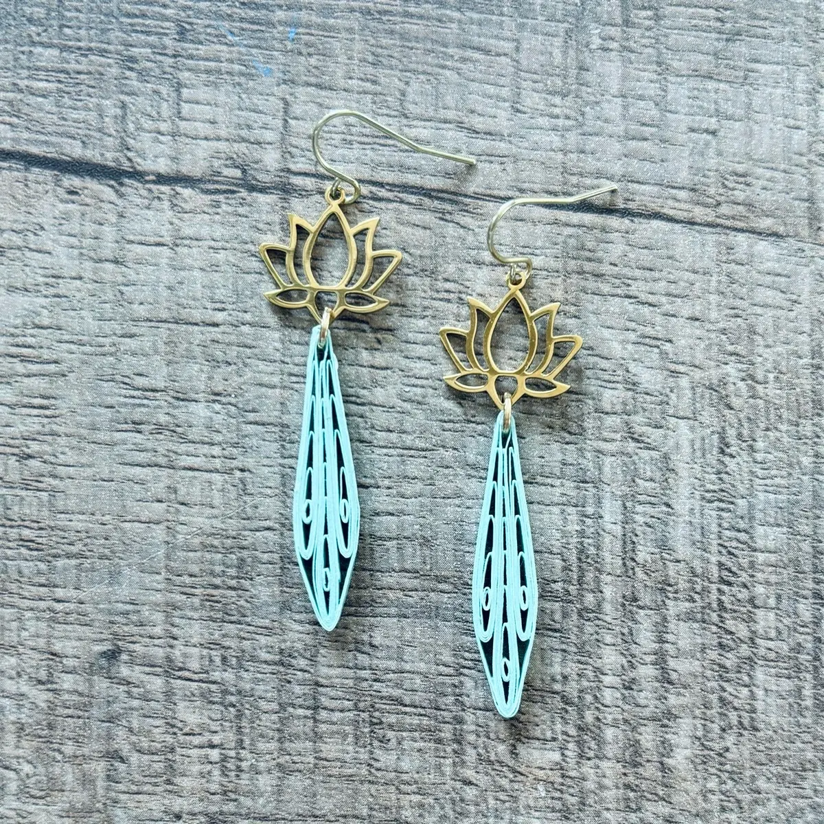 Lotus Paper Quilled Earring - Handmade Jewelry for Women