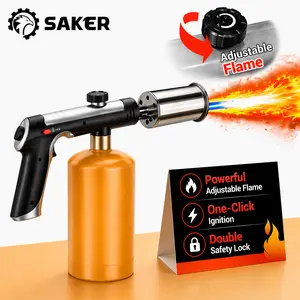 【MothersDayGift】Saker Propane Torch(Tank Not Included) for Searing & Grilling: Powerful Blow Torch with One-Touch Ignition and Adjustable Flame – Versatile Tool for BBQ and Fireplace