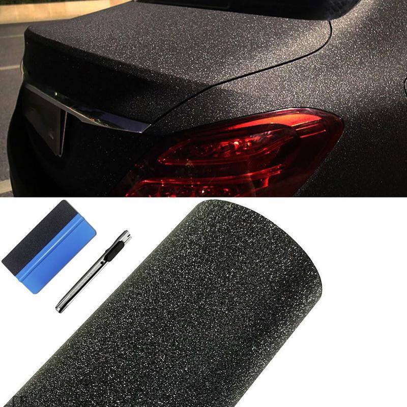 Vinyl Car Wrap 5ft x 1ft, Air Release Automotive Wrap Film for Car, SUV, Truck, Moto, Boat, Laptop DIY Vehicle wrap Satin Black Paint Protection Film Prevents Minor cuts and scrapes