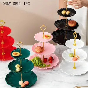 Plastic Cupcake Display Stand, Three-Tier Design, Ideal for Weddings, Baby Showers, Tea Parties, Kitchen Use